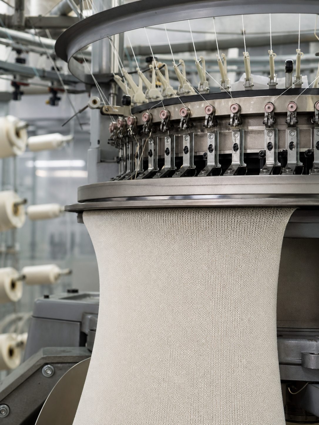 Knitting stage of the Sarvoknit manufacturing process