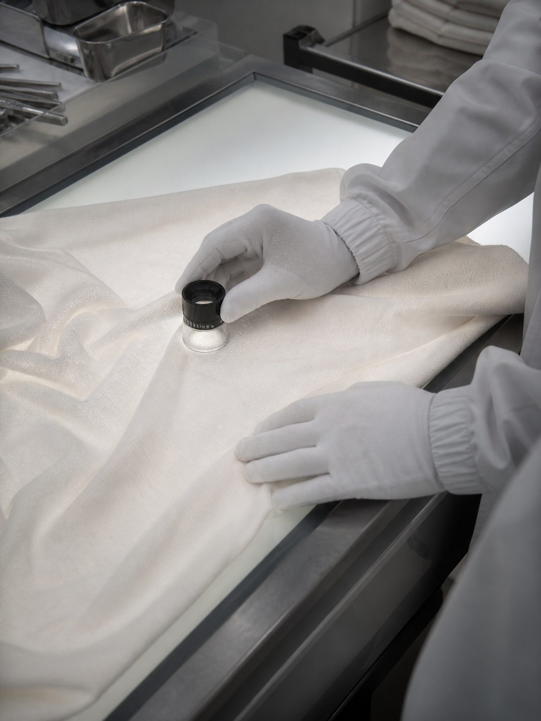 Inspection stage of the Sarvoknit manufacturing process