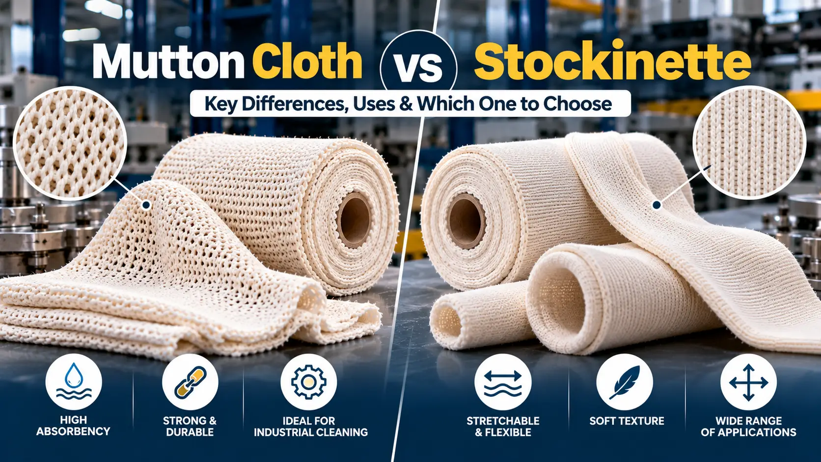 Article image for Stockinette vs Mutton Cloth: Key Differences, Uses & Which One to Choose