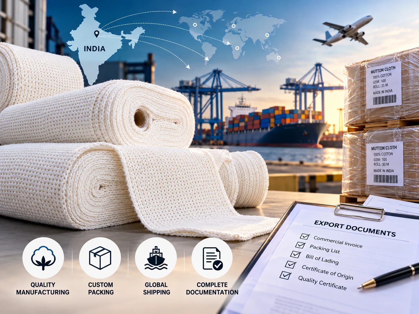 Article image for How to Import Mutton Cloth from India: MOQ, Samples, Shipping & Documents